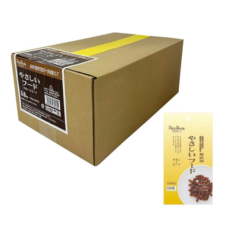 ペッツルート やさしいフード チキン＆ビーフ 3.6kg 100g×36袋