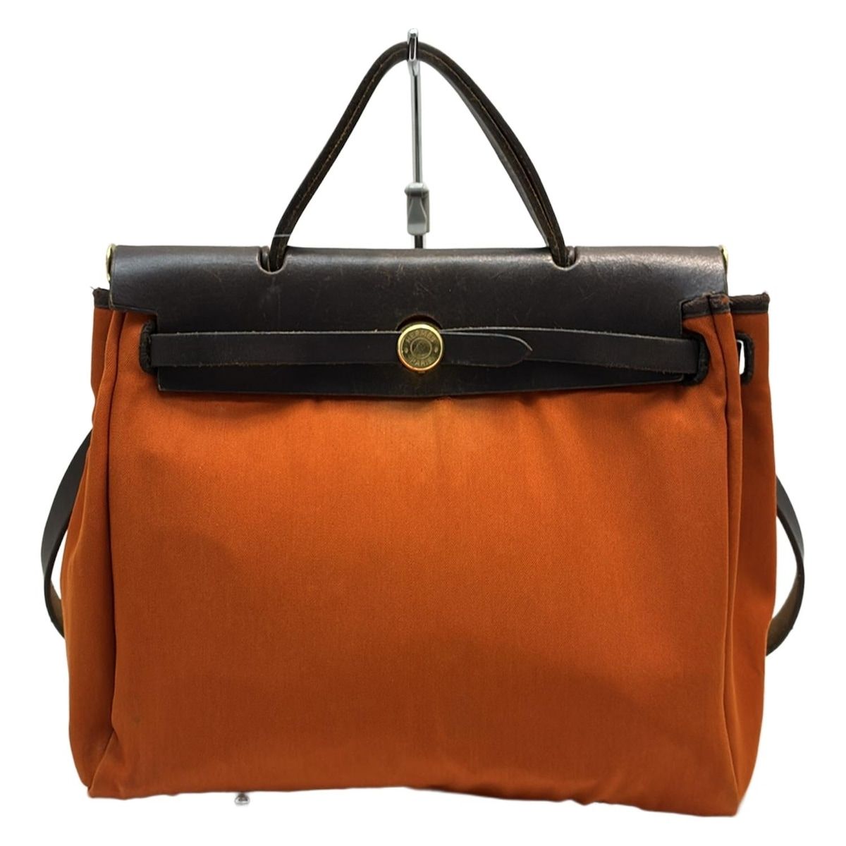 エルメス HERMES ハンドバッグ ケリー28 トワルアッシュ×ボックス 