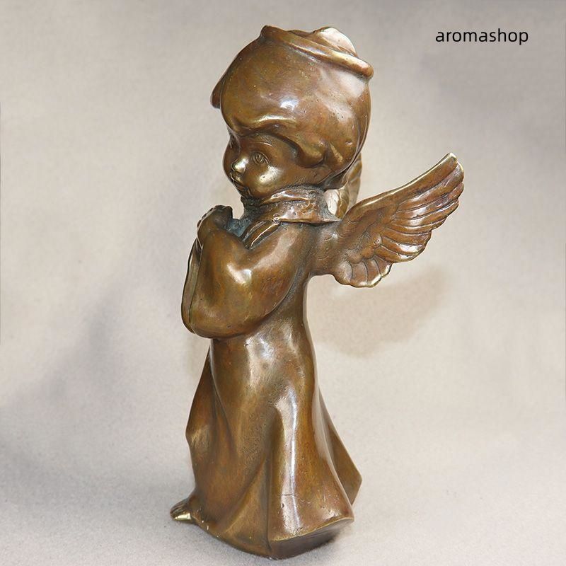 心を打つ 銅製 銅像 小天使 キューピットリビング 玄関 装飾品 工芸品 置物