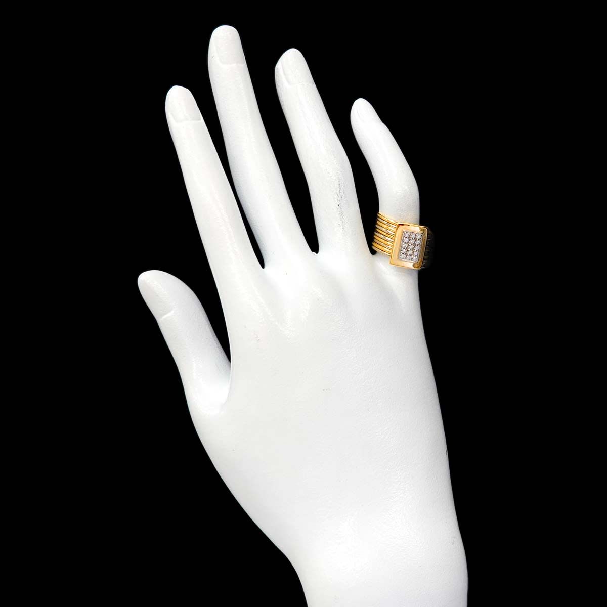 ダミアーニ リング ダイヤ コンビカラー パヴェ 10号 K18YG/WG ダミアーニ DAMIANI 10号 リング ダイヤ K18 YG WG イエロー