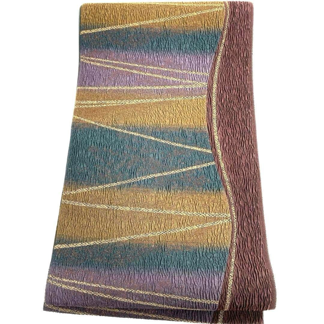 未着用 袋帯 膨れ織 横縞 流線 グラデーション 着物 053a p - メルカリ 