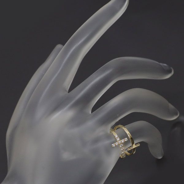 ゆきざき K18YG ダイヤモンド リング 0.14ct ツインピンキー