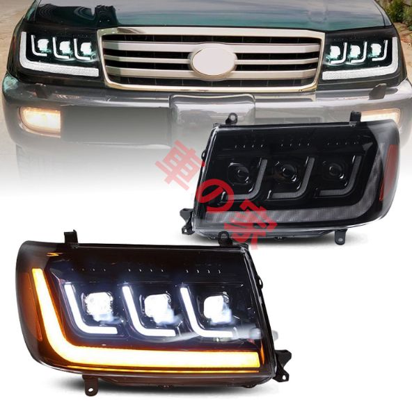トヨタランクルLC100 1998-2007 LED流光ターンシグナルヘッドライトユニット