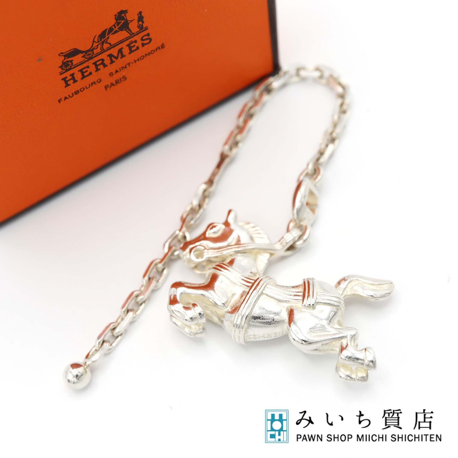 エルメス　ホース　シルバー　キーホルダー HERMES エルメス キーホルダー キーチャーム 馬 ホースヘッド