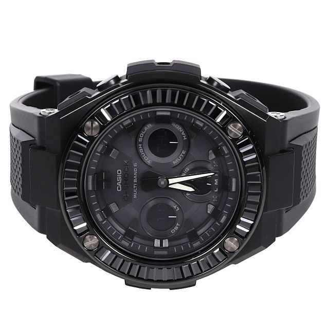 G-SHOCK GST w300 Gスチール G-Steel オールブラック バケットCZダイヤ（キュービックジルコニア）Kronic 時計  カスタムベゼル 18K BLACKGOLD - メルカリ