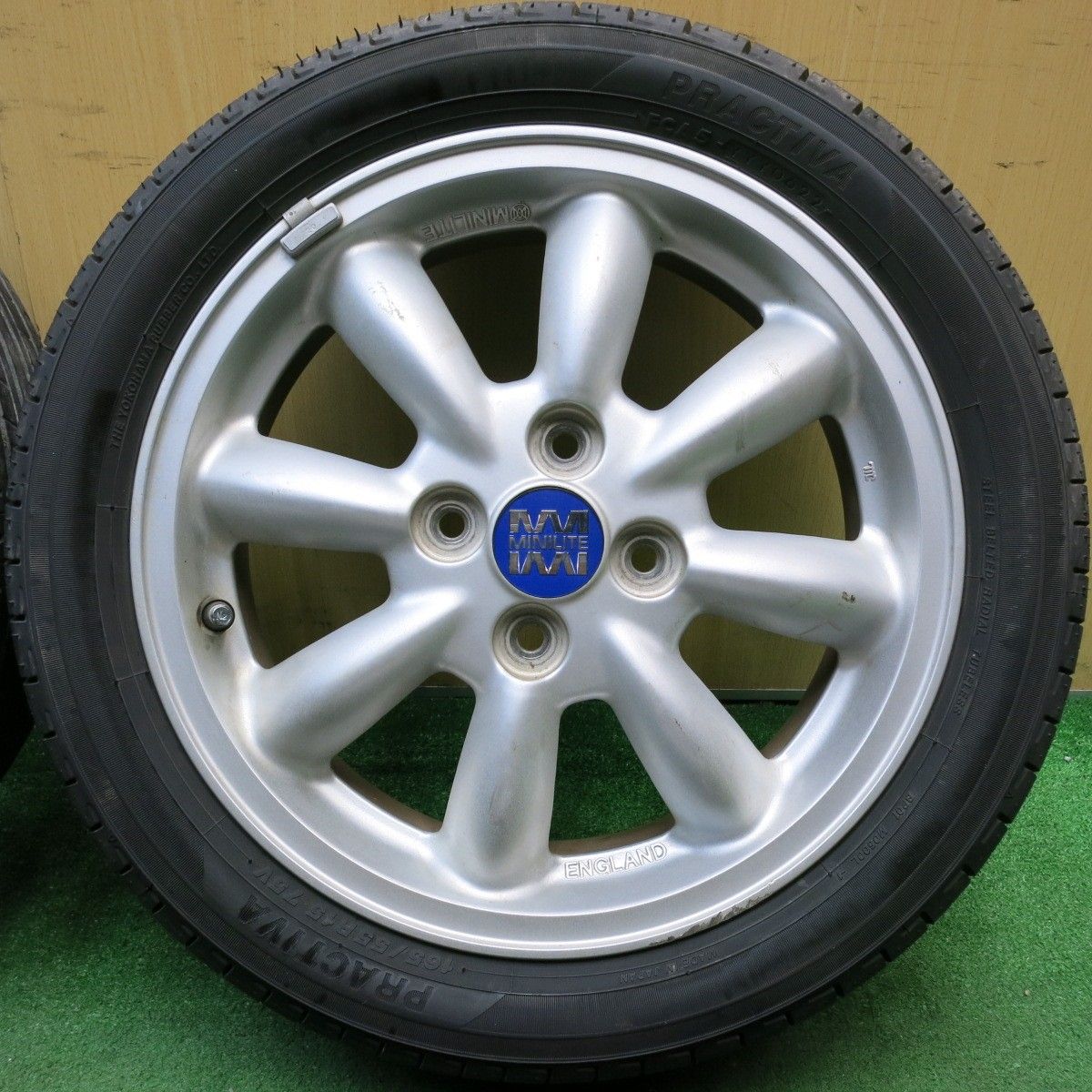 バリ溝 22年 9.5分 ダイハツ ミラジーノ 純正 MINILITE 165 55R15 プラクティバ ヨコハマ エコス ES31 ミニライト 15インチ PCD100 4H 5061305HAノ