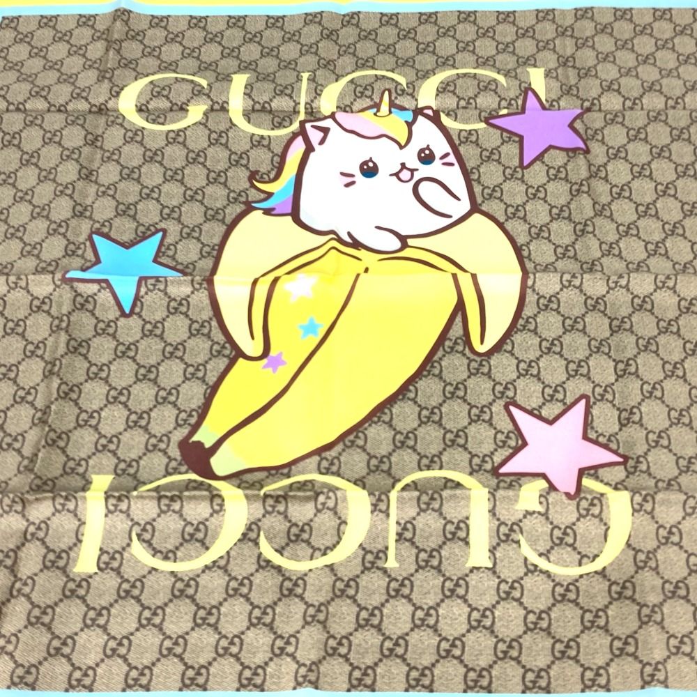 GUCCIばなにゃ限定コラボスカーフ 長さ86cm　幅10cm GUCCIばなにゃ限定コラボスカーフ 長さ86cm 幅10cm - メルカリ