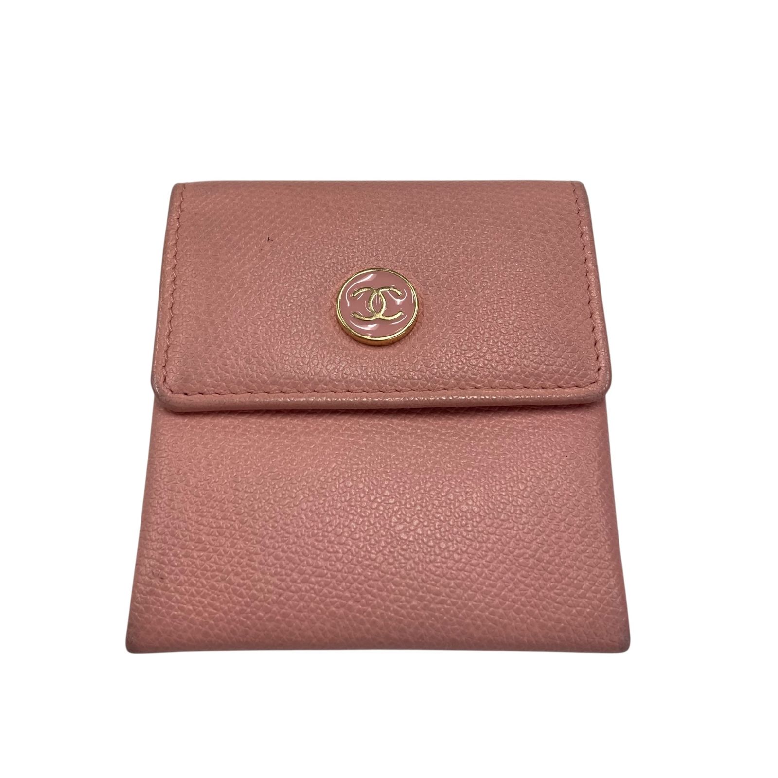 激安アウトレット通販 シャネル 真贋判定済】CHANEL ココボタン ピンク×S コインケース 小物