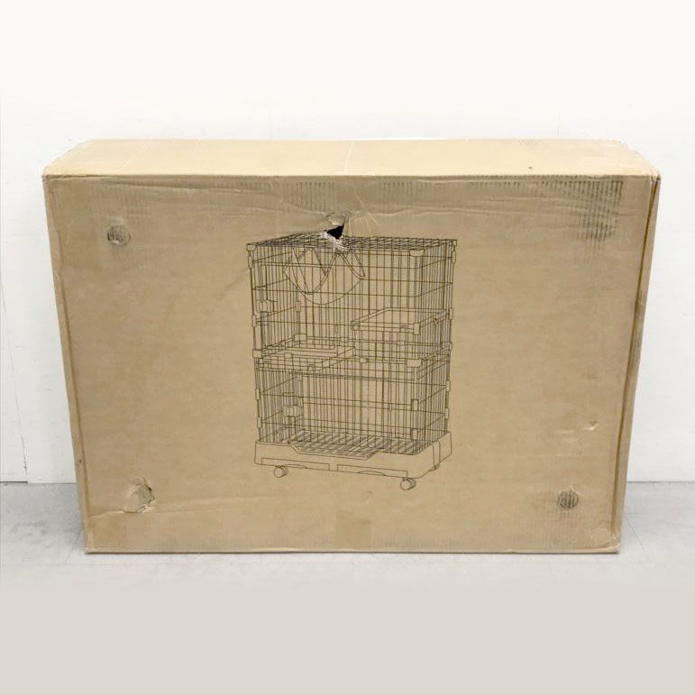 D8408◆訳あり ♥ キャットケージ 猫 ケージ 1段 2段 3段 多頭飼い 脱走防止 ハシゴ ハンモック ドア付き トレー付き キャスター付き ペット用品 Shinyever HHCW-1