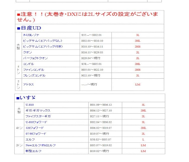 定価の88％ＯＦＦ 2t 4t 大型車 対応 ML LM 2HS 2L 2HL レザー