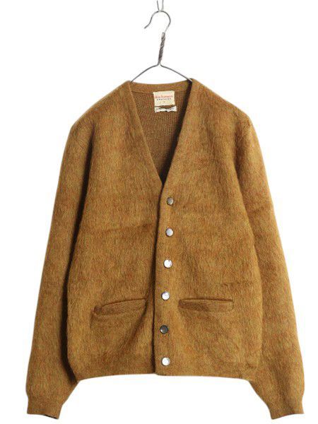 100～♪毛足長め&ブラック 1960'S SEARS Vネック アルパカセーター