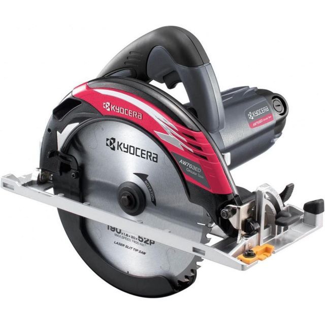 京セラ 旧リョービ 電子丸ノコ AW763ED ノコ刃外径190mm 深切りタイプ スライドシート付 LEDライト付 ブロワ機能 丸のこ マルノコ