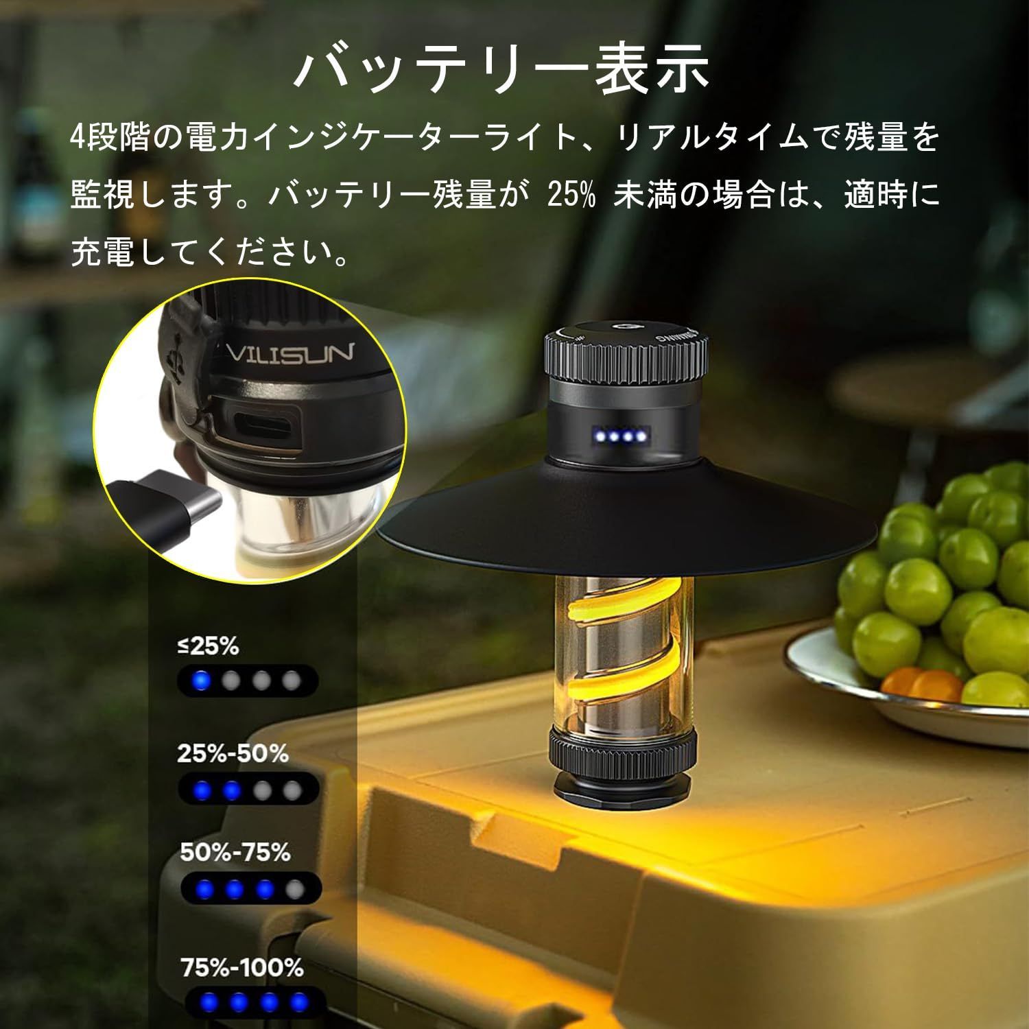 未使用⭐LEDキャンプランタン 充電式 アウトドア ハイキング 数量限定】キャンプ キャンプ 夜釣り ライト アウトドア