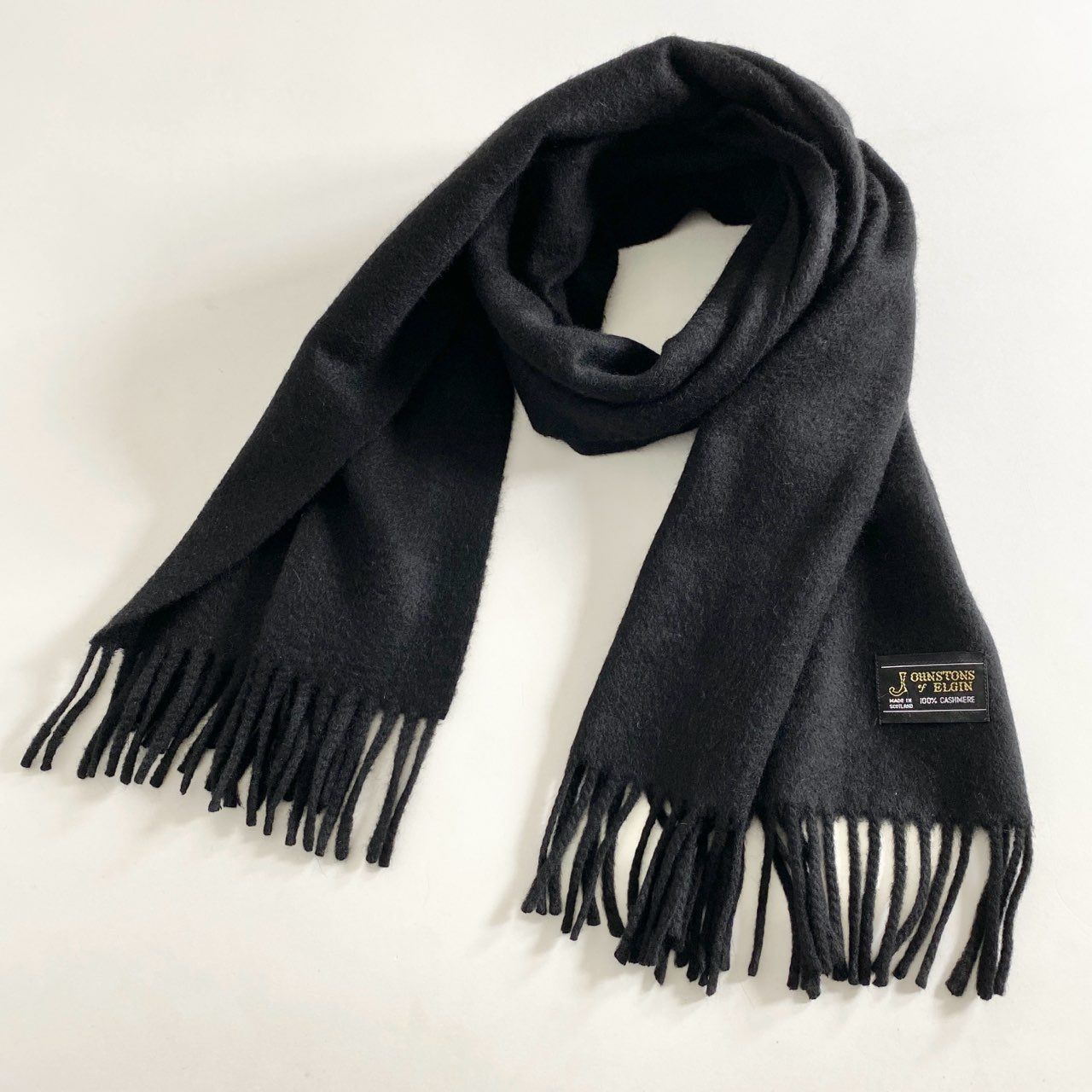 Johnstons ストール　ウール　黒　ブラック　ジョンストンズ ジョンストンズ JOHNSTONS マフラー WD000446SA0900 22 無地