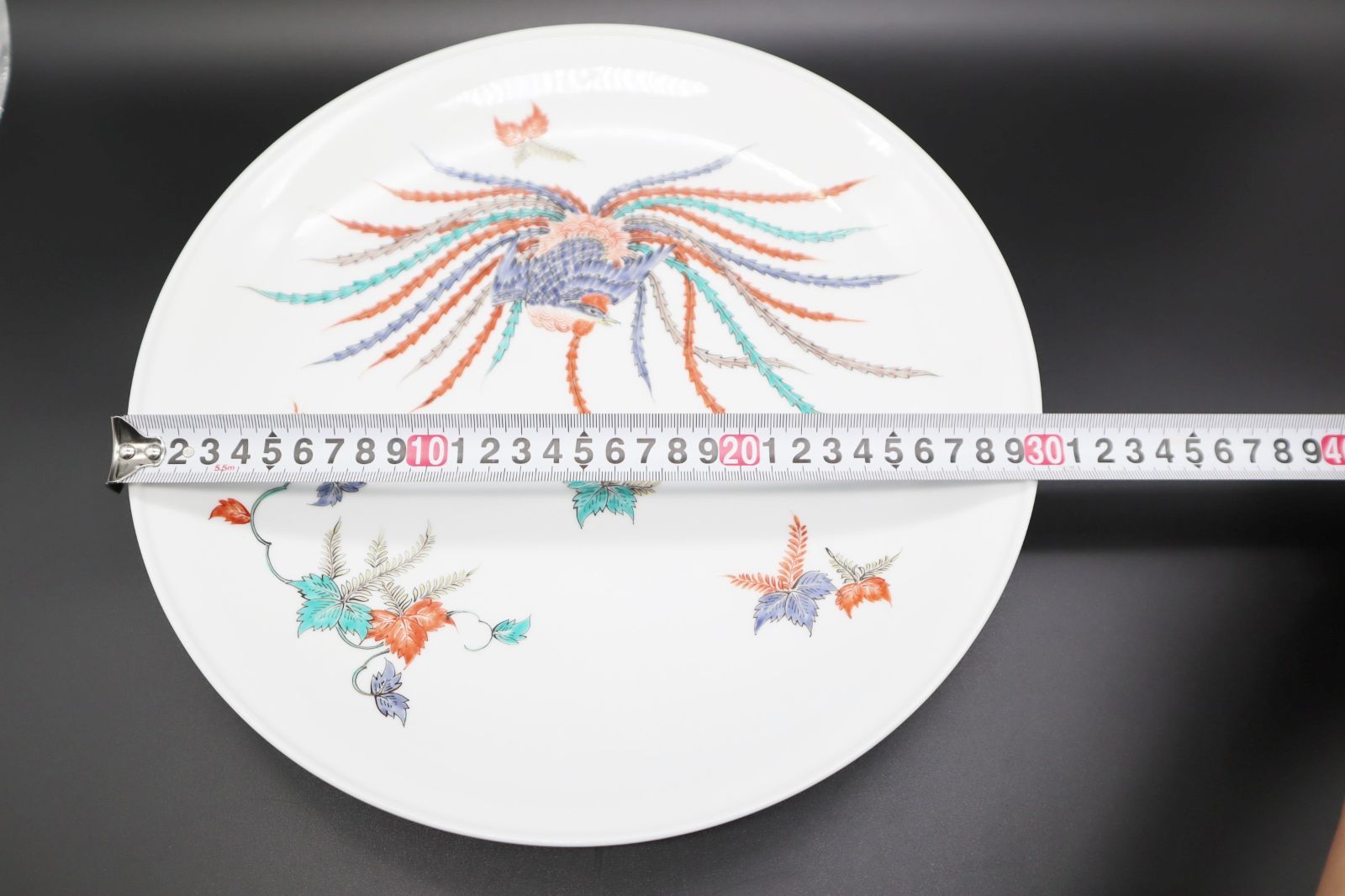 【CM79】古い伊万里焼 柿右衛門手 鳳凰図 色絵中皿 四客 変形皿 平皿 ◇十四代 酒井田 柿右衛門 人間国宝 鳳凰｜ 染錦 皿 額皿｜柿右
