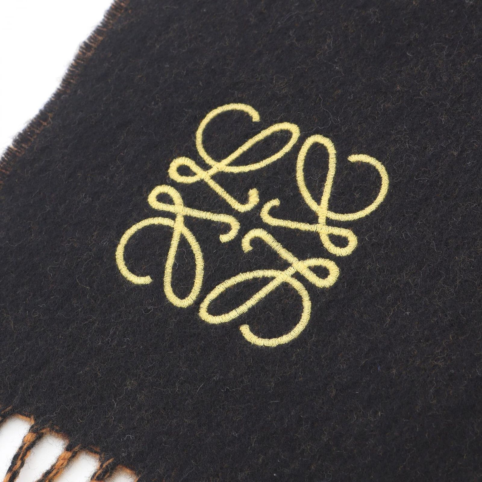 ロエベ アナグラム刺繍カシミヤマフラー メンズ LOEWE アナグラム刺繍