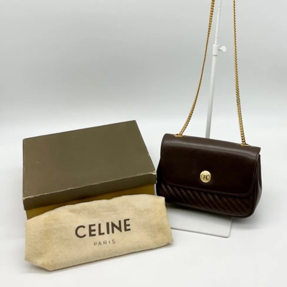 CELINE ショルダーバッグ ブラウン 保存袋・箱付き - ショルダーバッグ