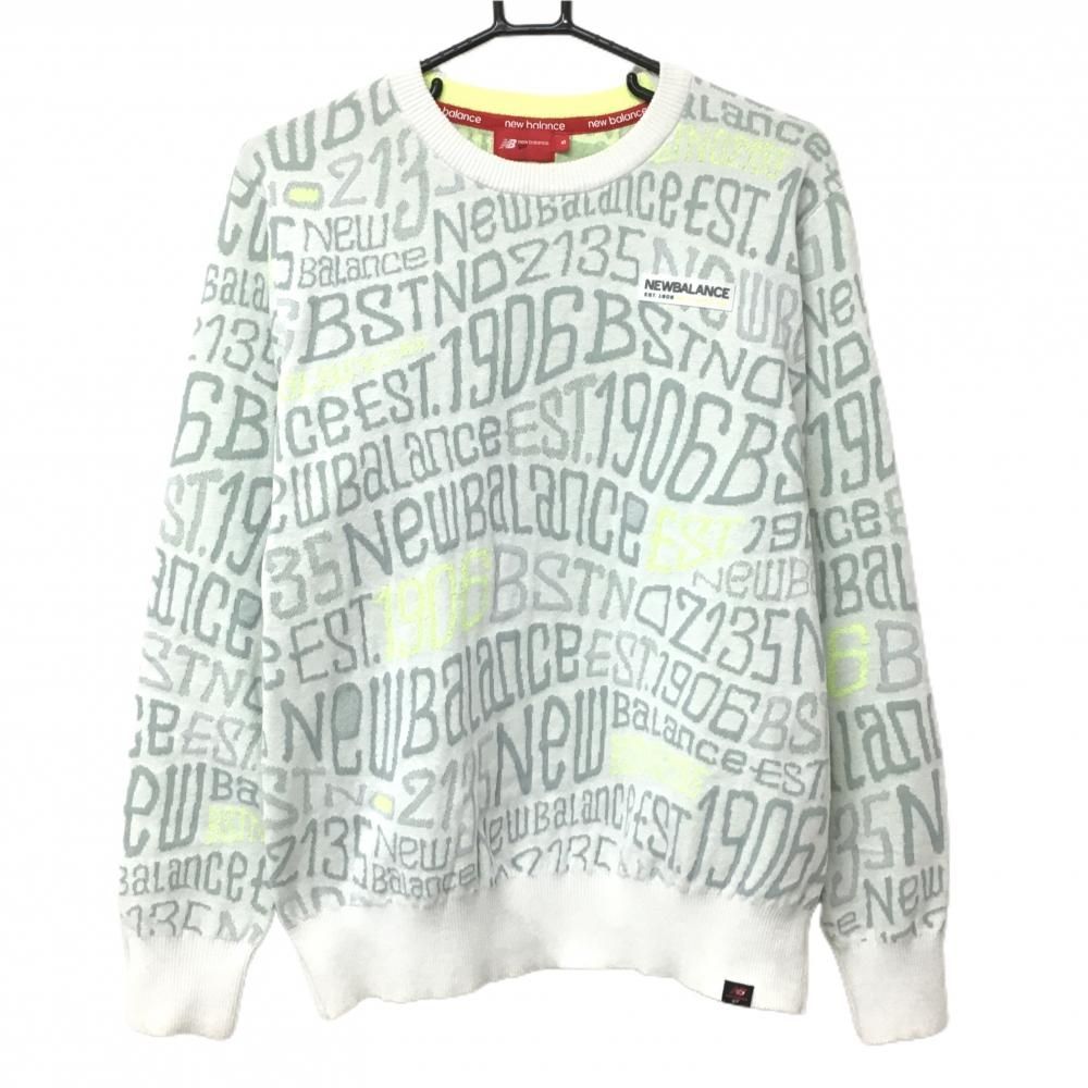 ニューバランスゴルフ セーター 白×グレー 総柄 ニット メンズ 5