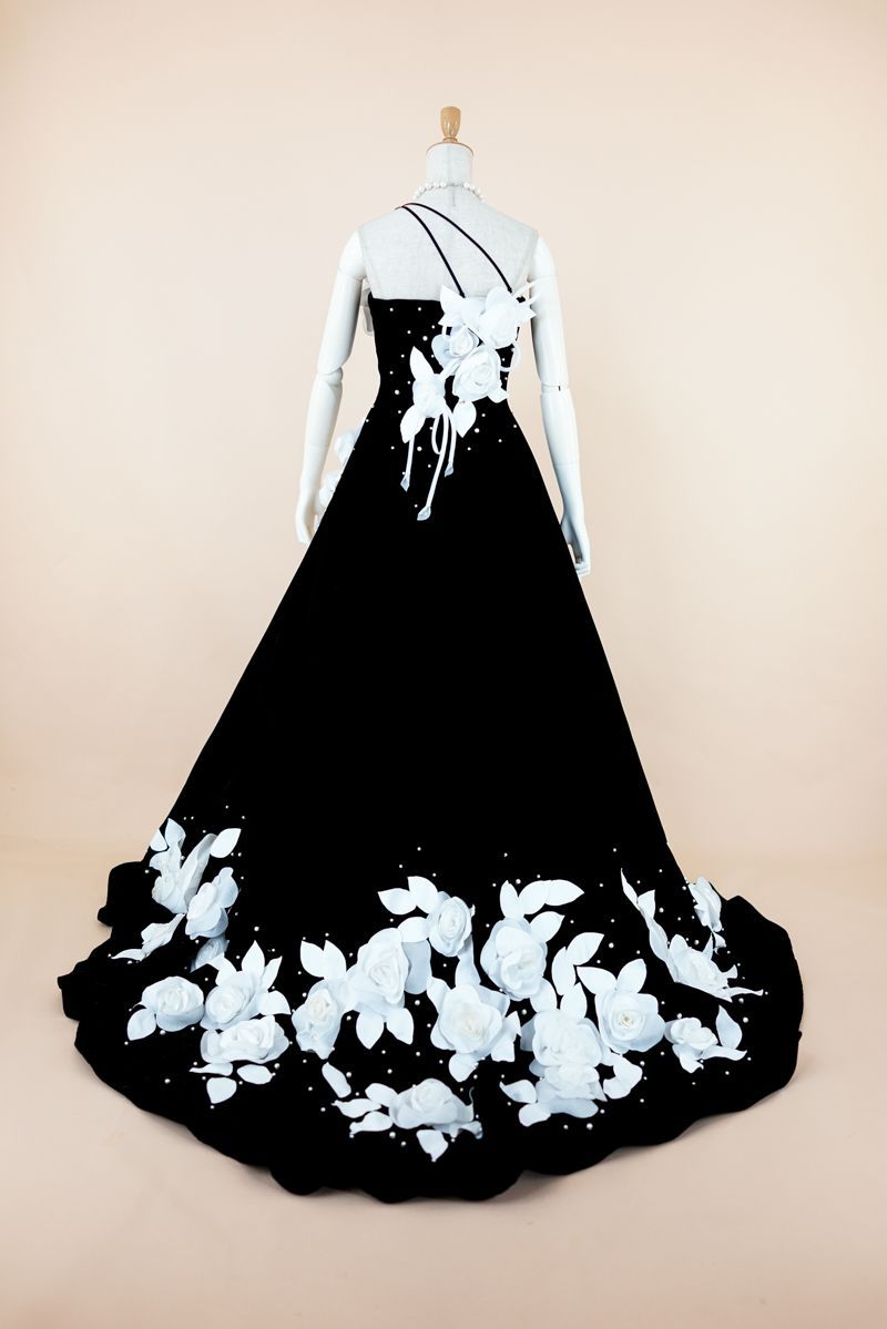 超人気カラードレス ⑧ 黒ベルベット スーツ・フォーマル・ドレス