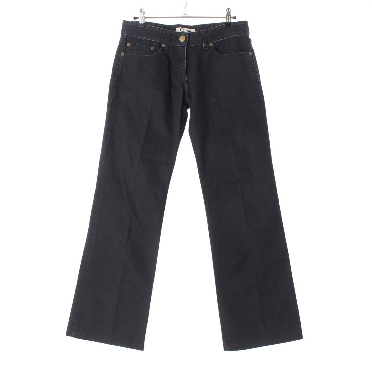 クロエ フィービー期 コーティング デニムパンツ ボトムス ブラック 38