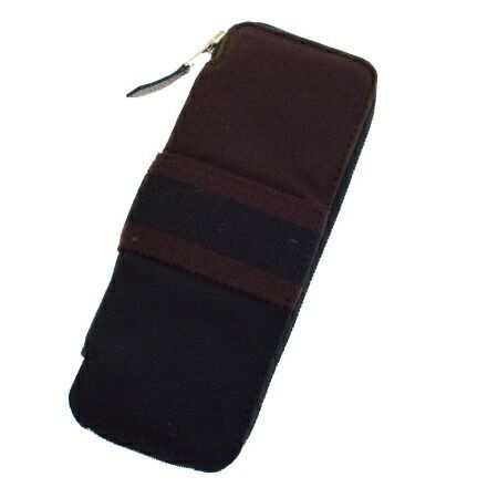 【中古】 中美品 エルメス HERMES フールトゥ メガネケース ブラウン ブラック キャンバス 05MG564