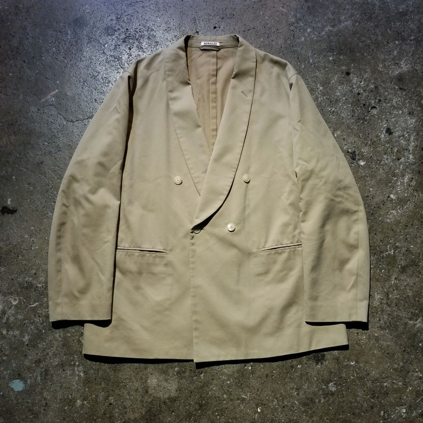AURALEE 21aw SUPER FINE WOOL COTTON TWILL SHAWL COLLAR JACKET 5 