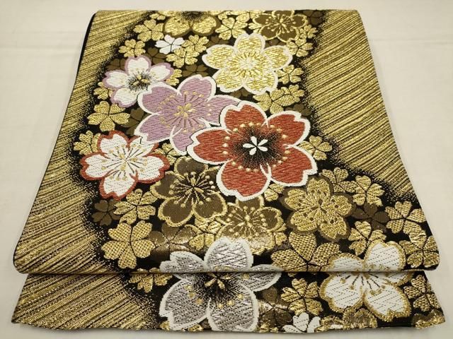 セール♪モダンで個性的な六通柄袋帯　着物 平和屋着物◎六通柄袋帯 御所車花文 金銀糸 逸品 DAAH9674twの