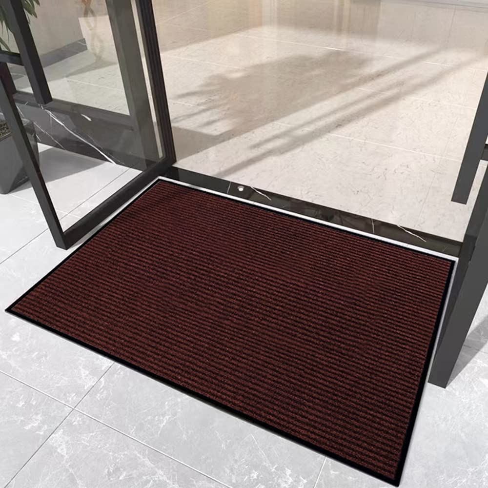 【人気商品】[Bcrio]玄関マット 屋外 大判 室内 滑り止め 業務用 家庭用 吸水 泥落とし エントランスマット オフィス お店(ブラウン60*90)