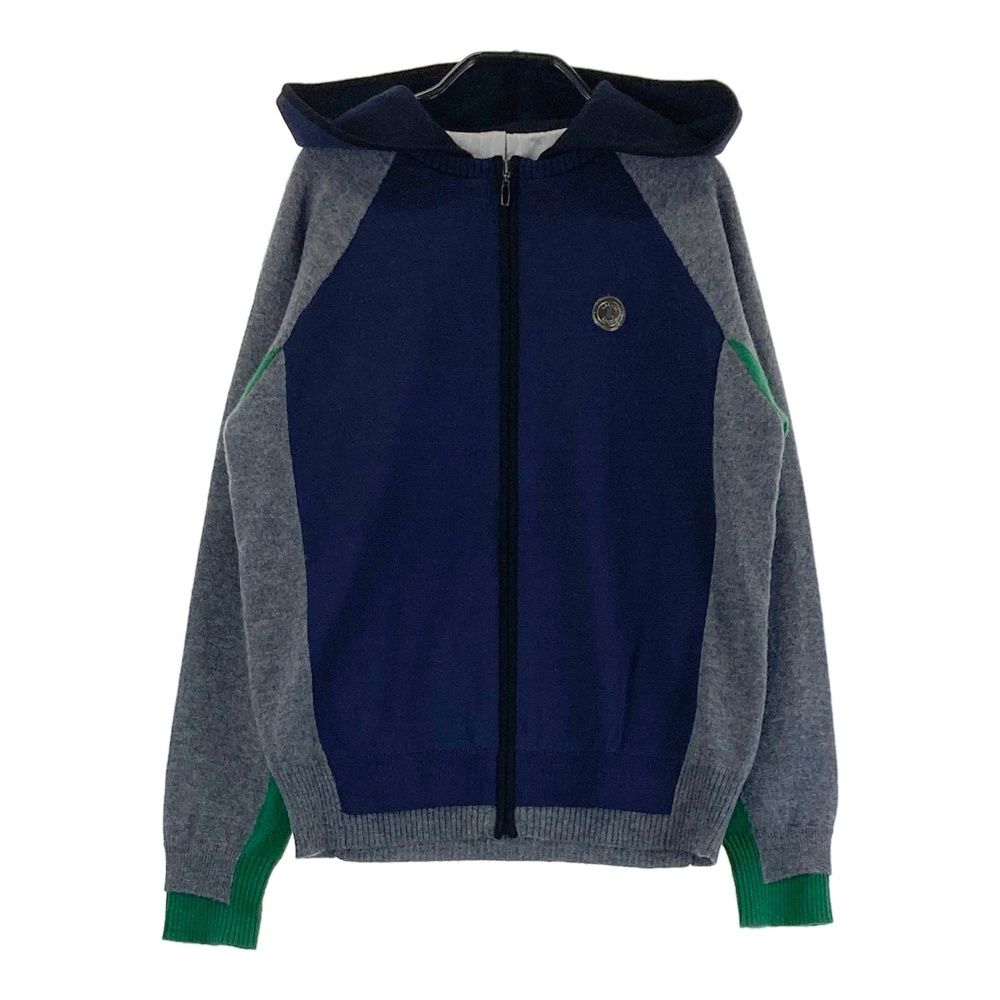 サイズ 38 LANVIN SPORT ランバン スポール 蓄熱 フード付 長袖ニットジャケット ネイビー系 240101443397 ゴルフウェア レディース ストスト