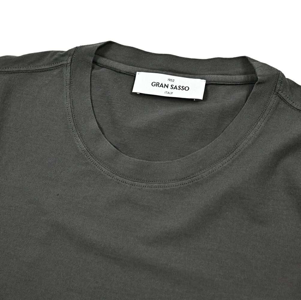グランサッソ/Tシャツクルーネック チャコールグレー/422870 GRAN SASSO グランサッソ / Tシャツ カットソー クルーネック