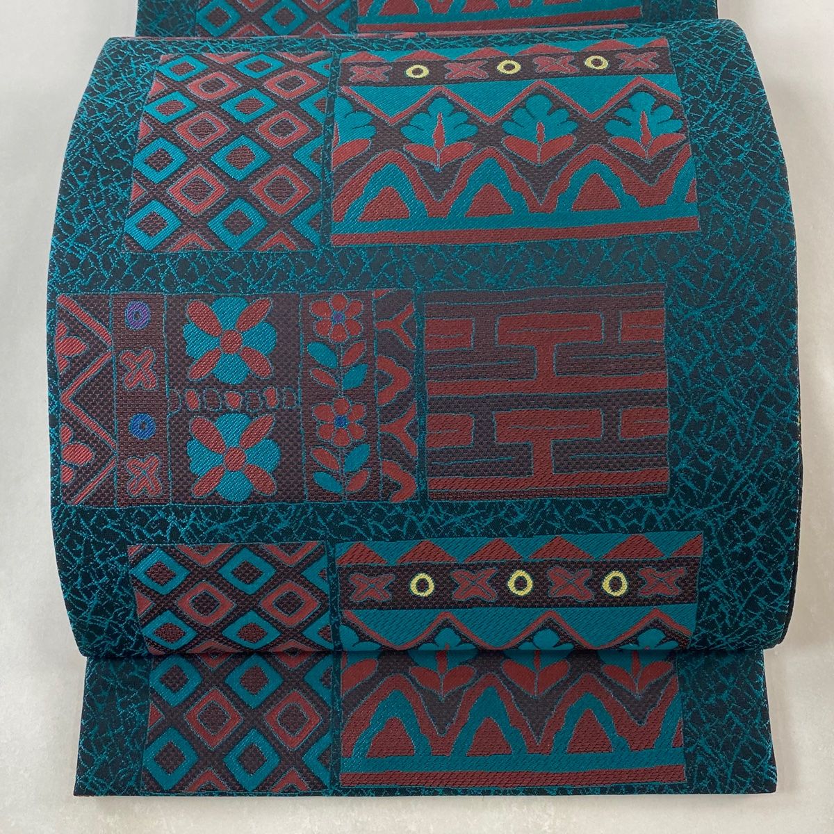 バイセル 着物 美品 逸品 袋帯 深緑 前田仁仙 草花 有栖川 華文 金彩 全通 正絹 ☆☆☆☆☆