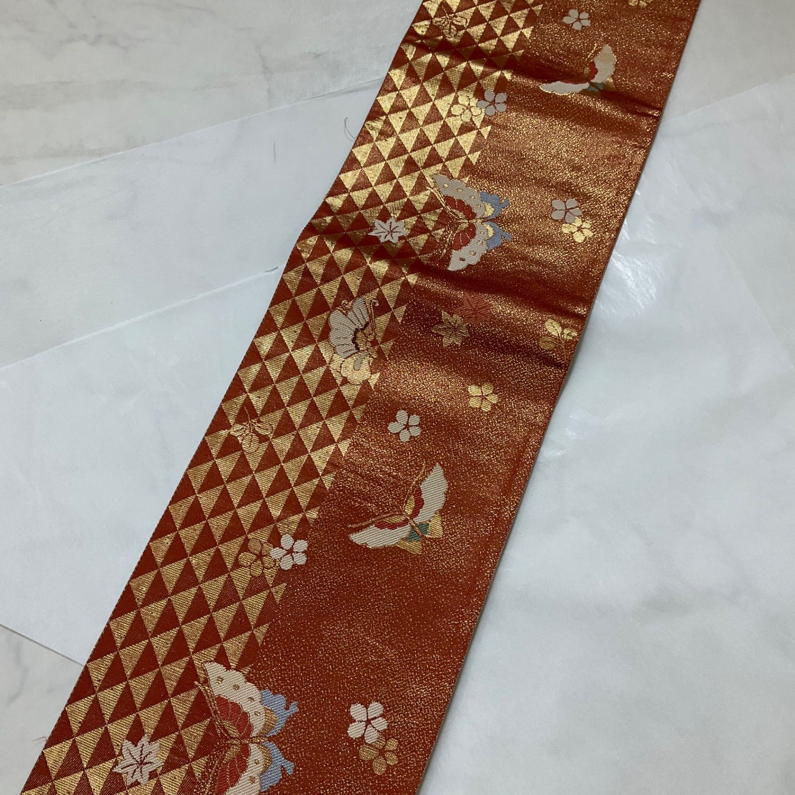kimono+one○未使用同然○最高級西陣織唐織○正絹○素敵な半幅帯 