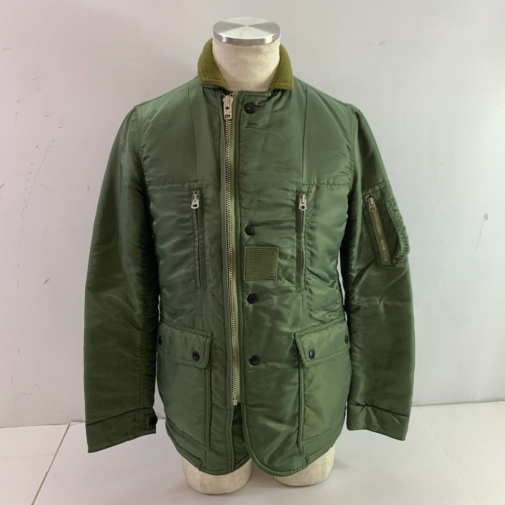 04w3937▽ ホス HOSU ミリタリージャケット カーキグリーン 108-7113 Sサイズ ナイロンジャケット 八王子店