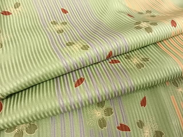 平和屋着物●長襦袢 袷 半衿刺繍 舞花文 金彩 正絹 AABA4952np