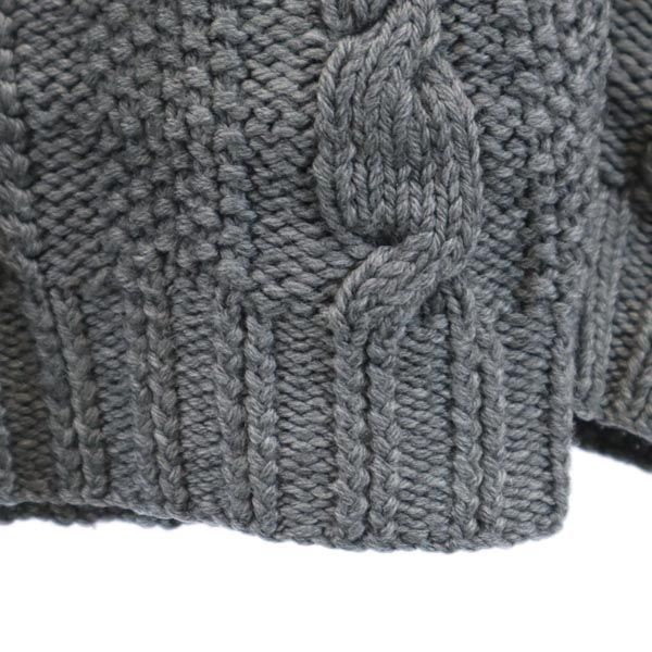 Ron Herman グレー ケーブルニットカーディガン フィッシャーマン ニットカーディガン｜Greg Lauren(グレッグ