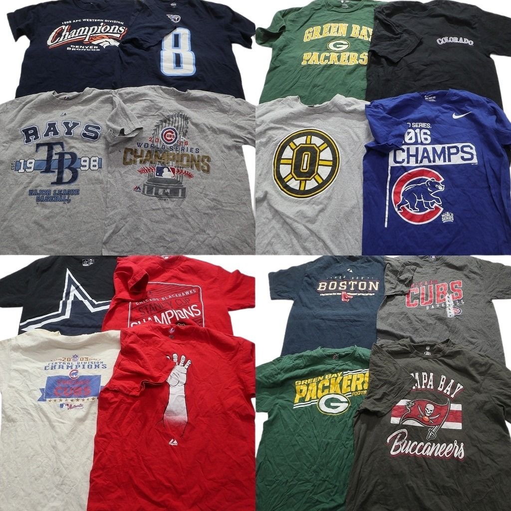 古着卸 プロチーム 半袖Tシャツ 16枚セット メンズ L MLB レッドソックス カブス NFL パッカーズ 古着 NA2158