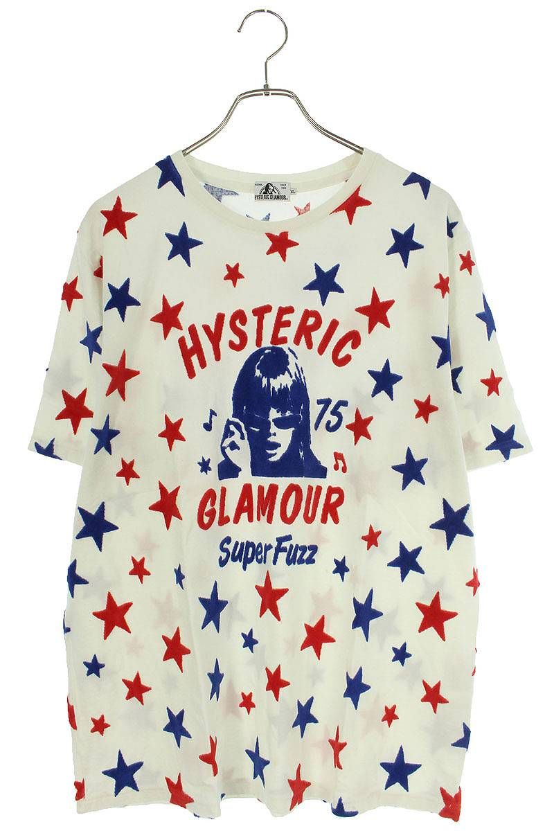ヒステリックグラマー 02182CT17 スター柄Tシャツ メンズ XL