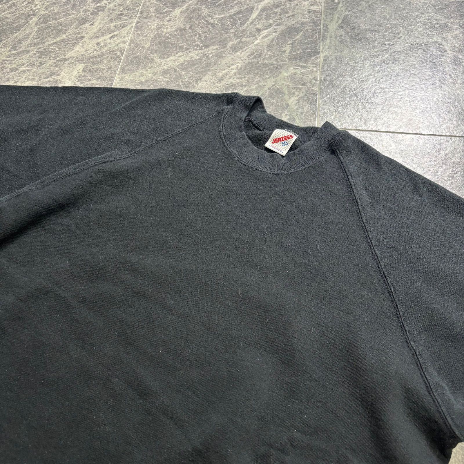 JERZEES 黒 ラグランスリーブ トレーナー XL 90s 安く 買うファッション - JERZEES 黒 ラグランスリーブ