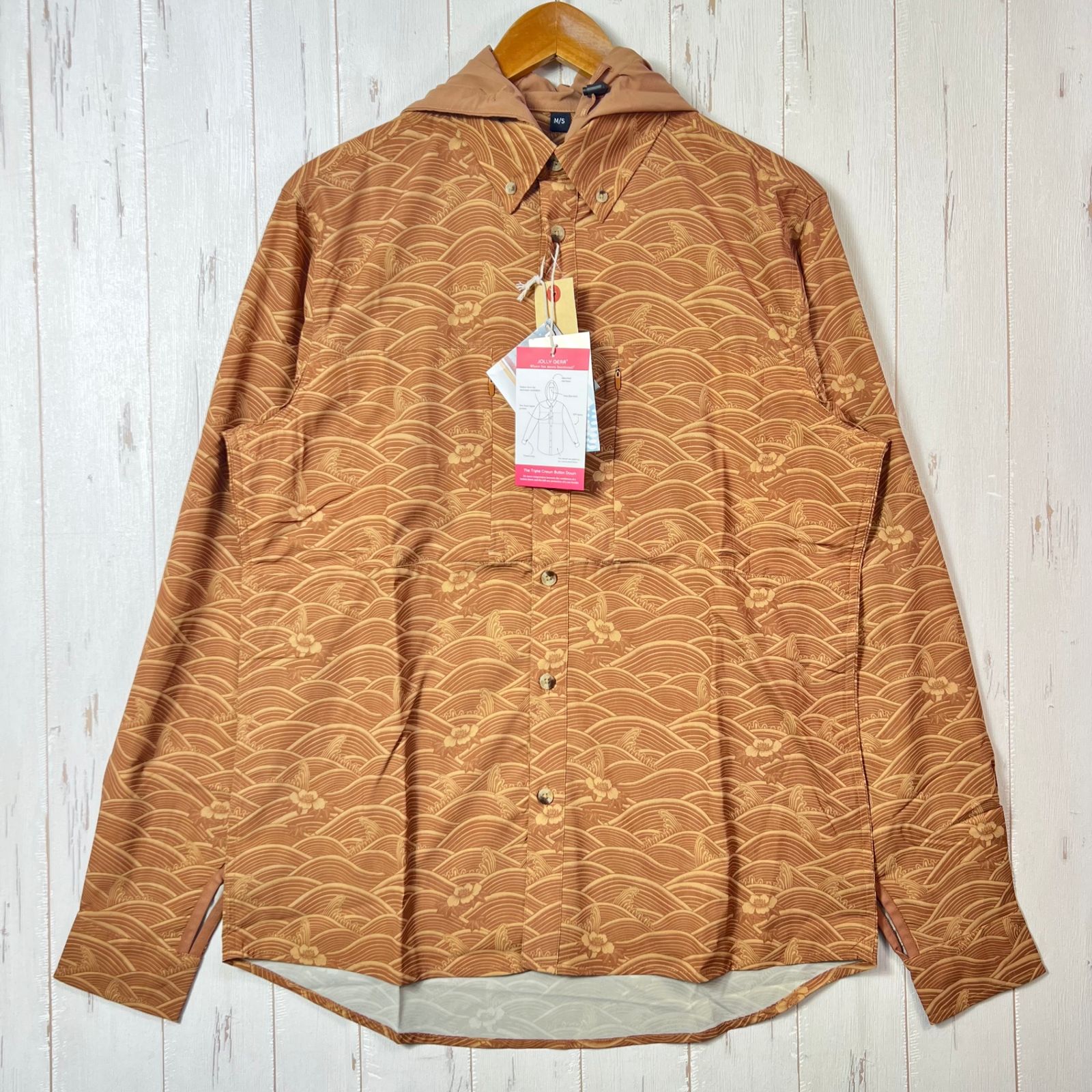 Men s S ベージュ系 Jolly Gear ジョリーギア トリプル クラウン ボタンダウン ロングスリーブ Triple Crown Button Down Long Sleeve Goleden Waves ポリエステル