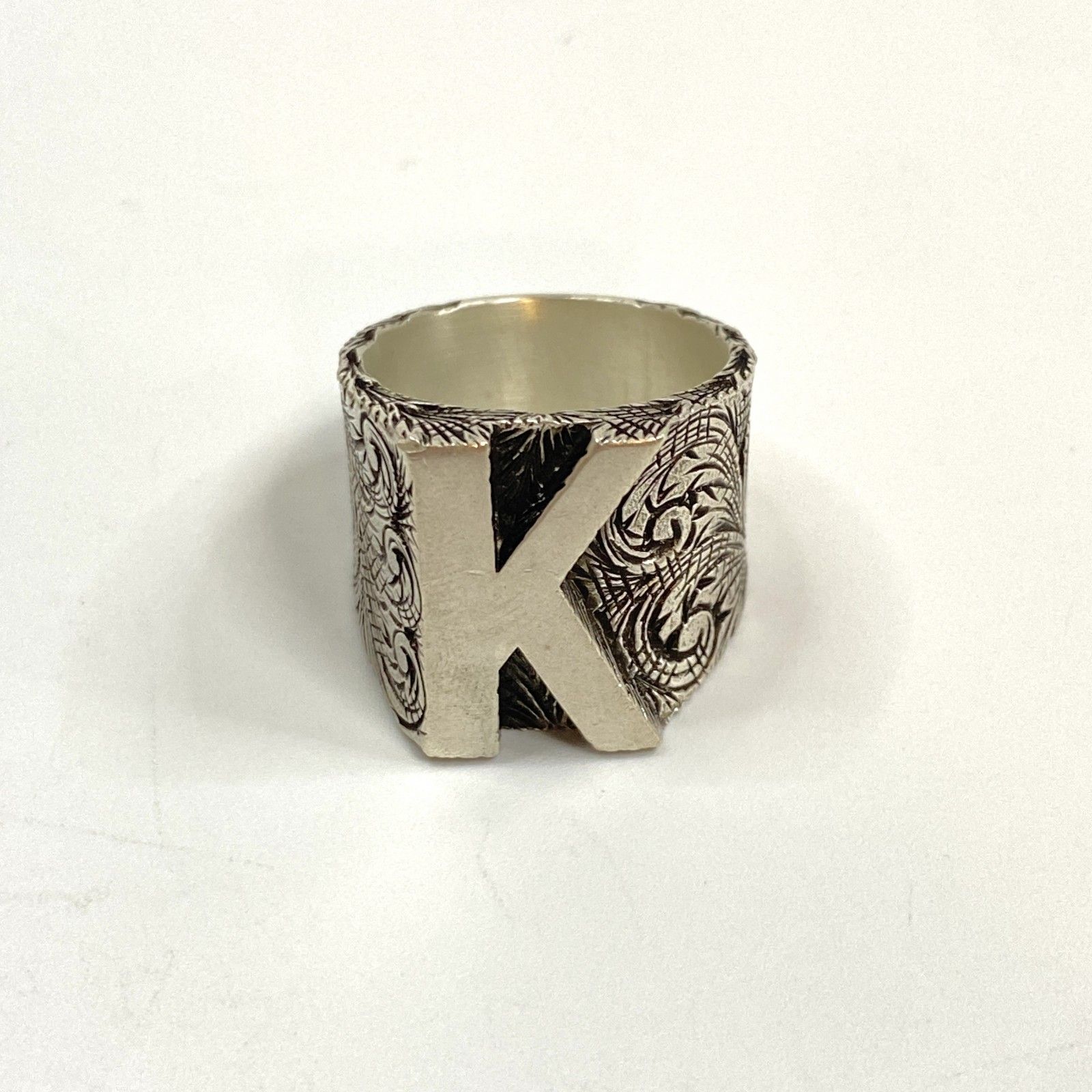 中古】グッチ GUCCI メンズ イニシャルリング K XL Ag925