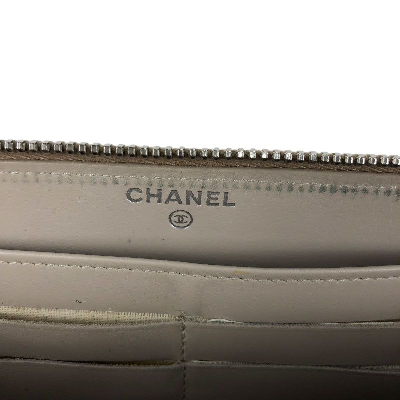 シャネル CHANEL CCキルトステッチ ラウンドファスナー長財布 A69211