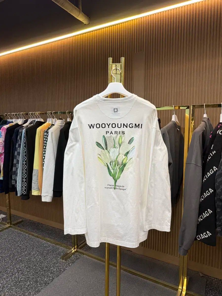 48 サイズ WOOYOUNGMI(ウーヨンミ) バックロゴ フラワー 長袖 ロングスリーブ