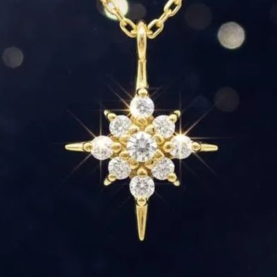 美品】K18/0.07ct天然ダイヤモンドネックレス 星型ネックレス - メルカリ