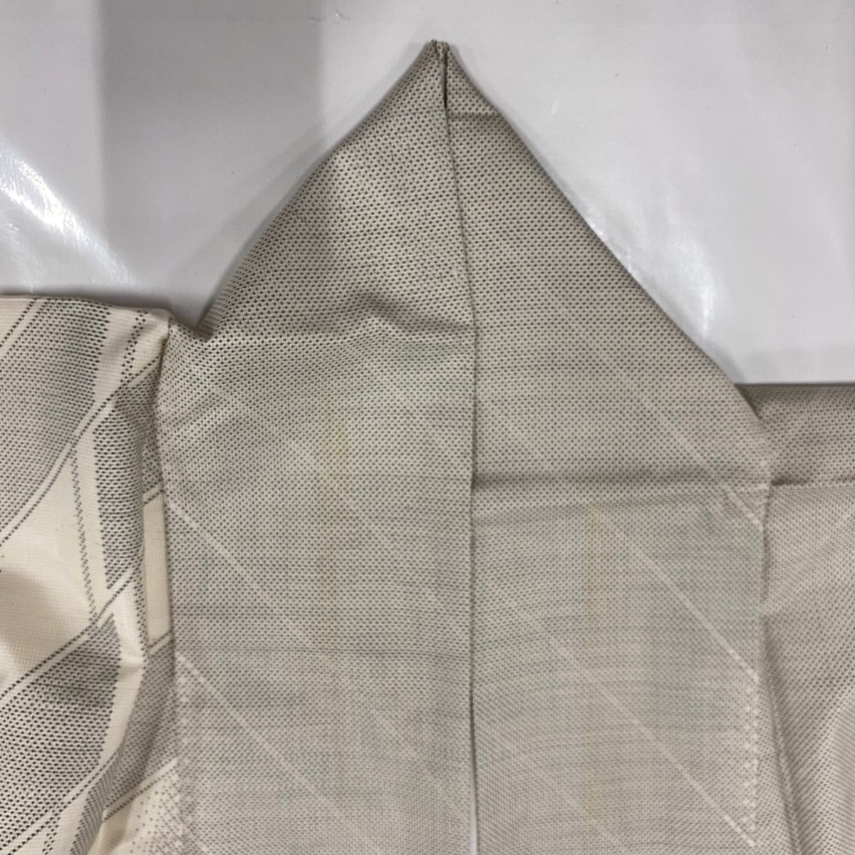 紬 身丈154.5cm 裄丈60cm S 袷 格子 幾何学 紺色 正絹 美品 秀品