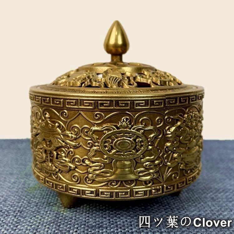 銅器 八宝図香薫炉 宣炉 香道具 茶道具 装飾品 工芸品 置物 銅器 香炉 吉祥八宝香炉 線香薫炉茶道香道具 装飾品 工芸品