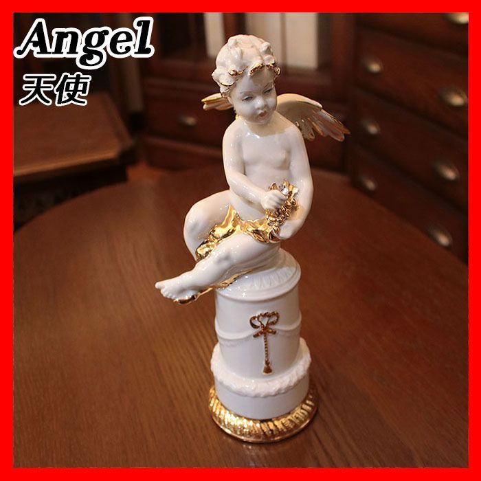人形　天使　陶器　デンマーク　置物　インテリア　工芸品　美術品　A2750置物