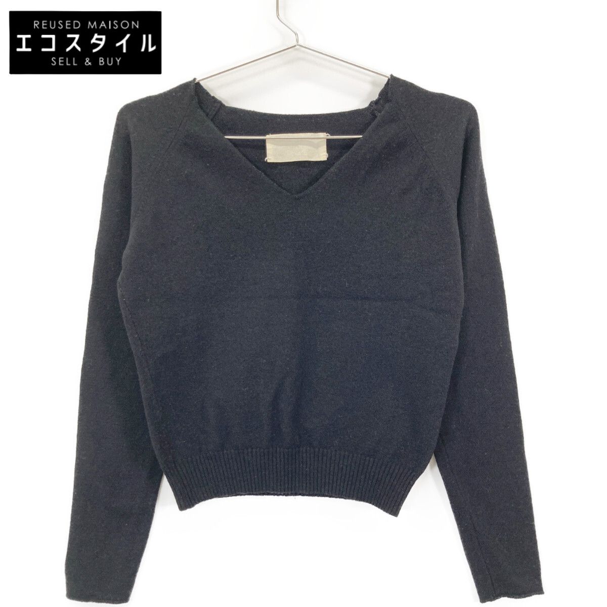 Martin Margiela マルタンマルジェラ ﾌﾞﾗｯｸ MISS DEANNA Vﾈｯｸ ﾗｸﾞﾗﾝｽﾘｰﾌﾞﾆｯﾄ 表記なし