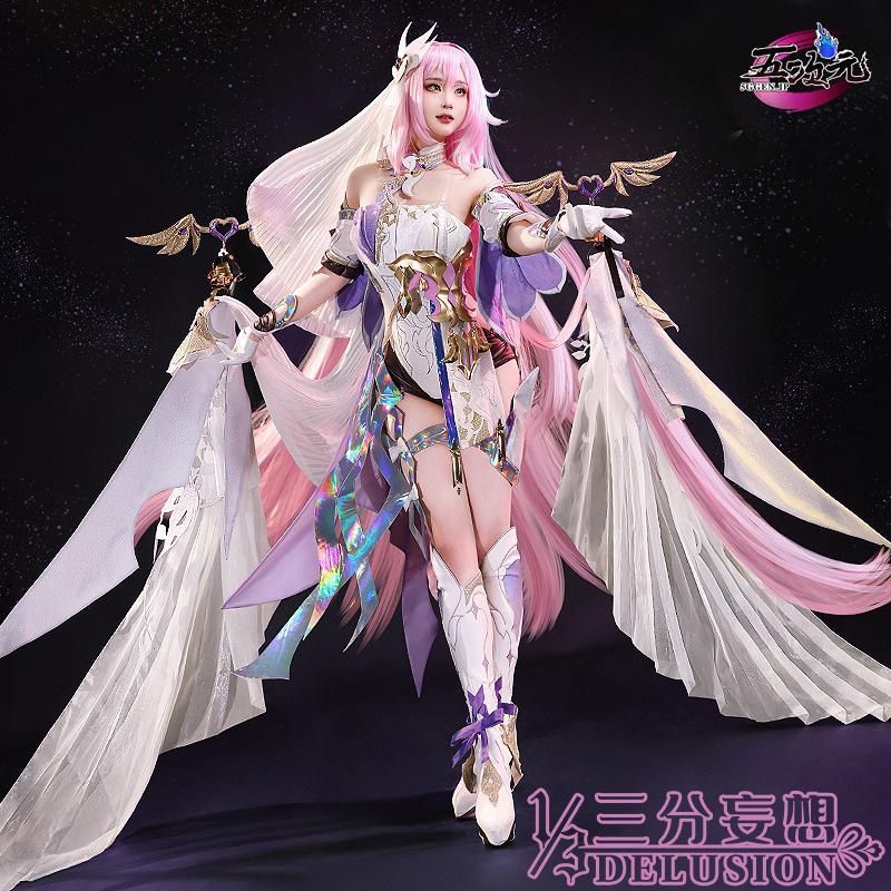 三分妄想 崩壊3rd エリシア コスプレ 真我 人の律者 衣装 ウィッグ 靴 追加