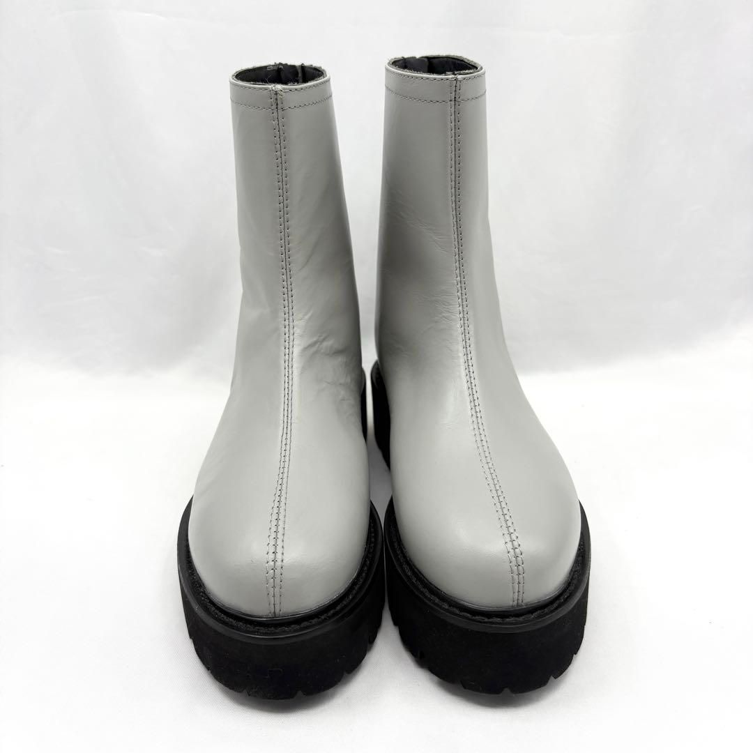 カミナンド BACK ZIP バックジップ ブーツ レザー グレー 厚底 モード 6