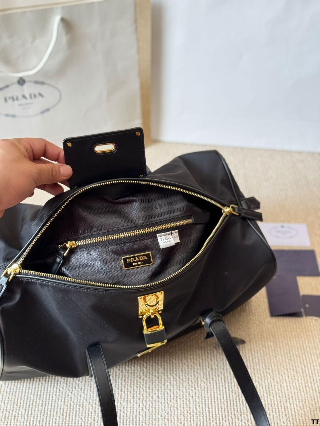 今日 Prada Nylon Travel Tote - プラダ ナイロン トラベル トートバッグ DECORATOM_COM_BR